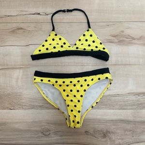 OP Girls XS 4/5 Yellow Polka Dot Bikini.